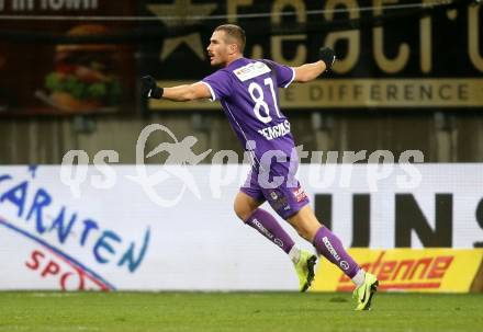 Fussball. Bundesliga. SK Austria Klagenfurt gegen  FC Red Bull Salzburg.   Torjubel Turgay Gemicibasi (Klagenfurt). Klagenfurt, am 27.11.2021.
Foto: Kuess
www.qspictures.net
---
pressefotos, pressefotografie, kuess, qs, qspictures, sport, bild, bilder, bilddatenbank
