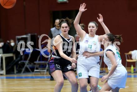 Basketball. Damen Basketball Austria Cup 2021/2022.  KOS Celovec Damen gegen Vienna United Post SV. Lena Weissenbrunner, Anna Kowatsch  (KOS), Sophia Keller (Vienna). Klagenfurt, am 27.11.2021.
www.qspictures.net
Foto: Kuess
www.qspictures.net
---
pressefotos, pressefotografie, kuess, qs, qspictures, sport, bild, bilder, bilddatenbank