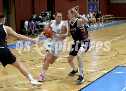 Basketball. Damen Basketball Austria Cup 2021/2022.  KOS Celovec Damen gegen Vienna United Post SV.  Patricia Pauer (KOS), Michelle Slunecko  (Vienna). Klagenfurt, am 27.11.2021.
www.qspictures.net
Foto: Kuess
www.qspictures.net
---
pressefotos, pressefotografie, kuess, qs, qspictures, sport, bild, bilder, bilddatenbank