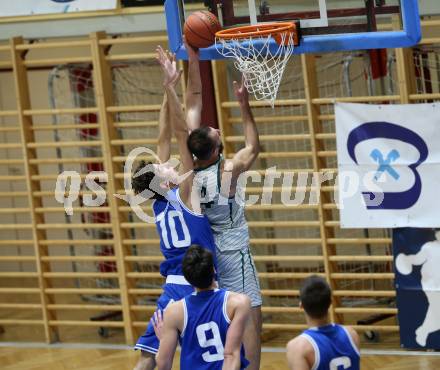 Basketball Zweite Liga 2021/2022. Grunddurchgang 7. Runde.  KOS Celovec gegen Kufstein Towers. Marko Gutalj (KOS), Thomas Pirchner (Kufstein). Klagenfurt, am 27.11.2021.
Foto: Kuess
www.qspictures.net
---
pressefotos, pressefotografie, kuess, qs, qspictures, sport, bild, bilder, bilddatenbank