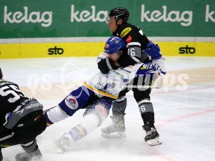 EBEL. Eishockey Bundesliga. VSV gegen Dornbirn Bulldogs.  Chris Collins,  (VSV), Sam Antonitsch  (Dornbirn Bulldogs). Villach, am 3.12.2021.
Foto: Kuess
www.qspictures.net
---
pressefotos, pressefotografie, kuess, qs, qspictures, sport, bild, bilder, bilddatenbank