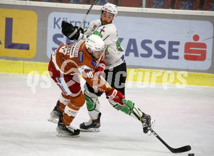 EBEL. Eishockey Bundesliga. KAC gegen	HK SZ Olimpija. Thomas Vallant,  (KAC), Zan Jezovsek  (Olimpija). Klagenfurt, am 7.12.2021.
Foto: Kuess
www.qspictures.net

---
pressefotos, pressefotografie, kuess, qs, qspictures, sport, bild, bilder, bilddatenbank