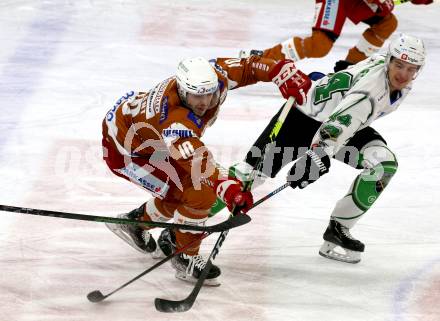 EBEL. Eishockey Bundesliga. KAC gegen	HK SZ Olimpija. Thomas Vallant,  (KAC), Aljosa Crnovic  (Olimpija). Klagenfurt, am 7.12.2021.
Foto: Kuess
www.qspictures.net

---
pressefotos, pressefotografie, kuess, qs, qspictures, sport, bild, bilder, bilddatenbank