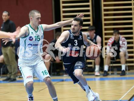 Basketball Zweite Liga 2021/2022. Grunddurchgang 9. Runde.  KOS Celovec gegen BBC Nord Dragonz. Erik Groznik (KOS), Petar Cosic (BBC Nord Dragonz). Klagenfurt, am 11.12.2021.
Foto: Kuess
www.qspictures.net
---
pressefotos, pressefotografie, kuess, qs, qspictures, sport, bild, bilder, bilddatenbank