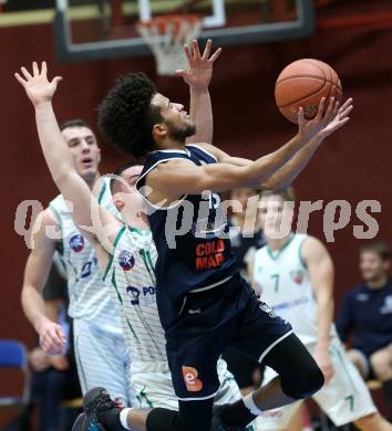 Basketball Zweite Liga 2021/2022. Grunddurchgang 9. Runde.  KOS Celovec gegen BBC Nord Dragonz. Grega Sajevic (KOS), Kyran Jordan Mc Clure (BBC Nord Dragonz). Klagenfurt, am 11.12.2021.
Foto: Kuess
www.qspictures.net
---
pressefotos, pressefotografie, kuess, qs, qspictures, sport, bild, bilder, bilddatenbank