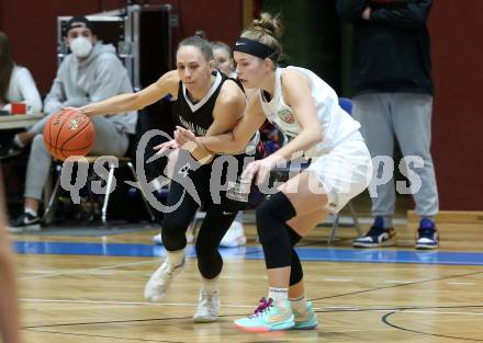 Basketball Damen Superliga 2021/2022. Grunddurchgang 7. Runde.  KOS Celovec Damen gegen  Vienna United. Antonia Ronacher  (KOS), Marie Ulshoefer  (Vienna United). Klagenfurt, am 11.12.2021.
Foto: Kuess
www.qspictures.net
---
pressefotos, pressefotografie, kuess, qs, qspictures, sport, bild, bilder, bilddatenbank