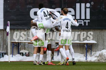 Fussball. Bundesliga. SK Austria Klagenfurt gegen  SK Puntigamer Sturm Graz. Torjubel Jakob Jantscher (Graz). Klagenfurt, am 12.12.2021.
Foto: Kuess
www.qspictures.net
---
pressefotos, pressefotografie, kuess, qs, qspictures, sport, bild, bilder, bilddatenbank