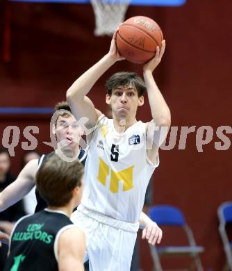 Basketball Zweite Liga 2021/2022. Grunddurchgang 10. Runde.  Woerthersee Piraten gegen Union Deutsch Wagram Alligators .  Felix Leindecker (Piraten). Klagenfurt, am 18.12.2021. 
Foto: Kuess
www.qspictures.net

---
pressefotos, pressefotografie, kuess, qs, qspictures, sport, bild, bilder, bilddatenbank