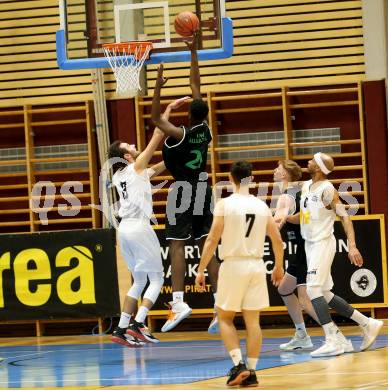 Basketball Zweite Liga 2021/2022. Grunddurchgang 10. Runde.  Woerthersee Piraten gegen Union Deutsch Wagram Alligators . Alen Repac  (Piraten), Simon Okoro (Deutsch Wagram). Klagenfurt, am 18.12.2021. 
Foto: Kuess
www.qspictures.net

---
pressefotos, pressefotografie, kuess, qs, qspictures, sport, bild, bilder, bilddatenbank