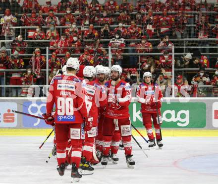 EBEL. Eishockey Bundesliga. KAC gegen	VSV. Jubel KAC. Klagenfurt, am 26.12.2021.
Foto: Kuess
www.qspictures.net

---
pressefotos, pressefotografie, kuess, qs, qspictures, sport, bild, bilder, bilddatenbank