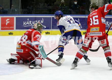 EBEL. Eishockey Bundesliga. VSV gegen HCB Suedtirol Alperia. Chris Collins,  (VSV), Kevin Boyle   (Bozen). Villach, am 30.12.2021.
Foto: Kuess
www.qspictures.net
---
pressefotos, pressefotografie, kuess, qs, qspictures, sport, bild, bilder, bilddatenbank