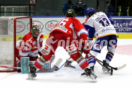EBEL. Eishockey Bundesliga. VSV gegen HCB Suedtirol Alperia.  Chris Collins,  (VSV), Kevin Boyle, James Dehaas, Keegan Lowe  (Bozen). Villach, am 30.12.2021.
Foto: Kuess
www.qspictures.net
---
pressefotos, pressefotografie, kuess, qs, qspictures, sport, bild, bilder, bilddatenbank
