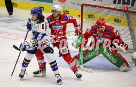 EBEL. Eishockey Bundesliga. VSV gegen KAC.  Maximilian Rebernig, (VSV),   Thomas Vallant, Sebastian Dahm  (KAC). Villach, am 4.1.2022.
Foto: Kuess
www.qspictures.net
---
pressefotos, pressefotografie, kuess, qs, qspictures, sport, bild, bilder, bilddatenbank