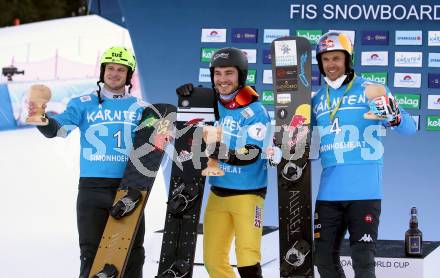 FIS Snowboard World Cup. Weltcup.  Tim Mastnak (SLO), Stefan Baumeister (GER), Roland Fischnaller (ITA). Simonhoehe, am 14.1.2022. 
Foto: Kuess
www.qspictures.net
---
pressefotos, pressefotografie, kuess, qs, qspictures, sport, bild, bilder, bilddatenbank