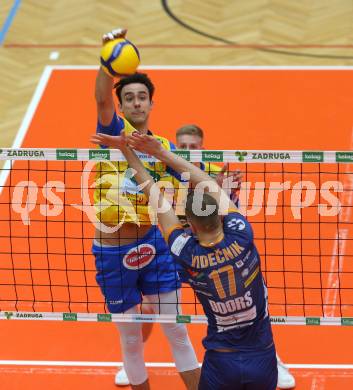 Volleyball MEVZA League 2022 - Final Four. ACH Volley Ljubljana gegen SK Zadruga Aich/Dob.  Xander Ketrzynski (Aich/Dob). Bleiburg, am 19.2.2022.
Foto: Kuess
www.qspictures.net
---
pressefotos, pressefotografie, kuess, qs, qspictures, sport, bild, bilder, bilddatenbank