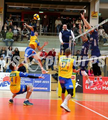 Volleyball MEVZA League 2022 - Final Four. ACH Volley Ljubljana gegen SK Zadruga Aich/Dob.  Andre Luiz Ludegards Gomes Gama (Aich/Dob). Bleiburg, am 19.2.2022.
Foto: Kuess
www.qspictures.net
---
pressefotos, pressefotografie, kuess, qs, qspictures, sport, bild, bilder, bilddatenbank