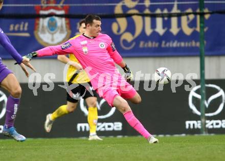 Fussball Bundesliga. SK Austria Klagenfurt gegen Cashpoint SCR Altach.  Lennart Moser (Klagenfurt). Klagenfurt, am 20.2.2022.
Foto: Kuess
www.qspictures.net
---
pressefotos, pressefotografie, kuess, qs, qspictures, sport, bild, bilder, bilddatenbank