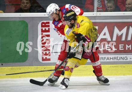 EBEL. Eishockey Bundesliga. KAC gegen	spusu Vienna Capitals. Manuel Geier,  (KAC),  Nikolaus Hartl (Vienna Capitals). Klagenfurt, am 13.3.2022.
Foto: Kuess
www.qspictures.net

---
pressefotos, pressefotografie, kuess, qs, qspictures, sport, bild, bilder, bilddatenbank