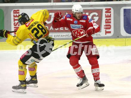 EBEL. Eishockey Bundesliga. KAC gegen	spusu Vienna Capitals. Thomas Vallant,  (KAC),  Luke Moncada (Vienna Capitals). Klagenfurt, am 20.3.2022.
Foto: Kuess
www.qspictures.net

---
pressefotos, pressefotografie, kuess, qs, qspictures, sport, bild, bilder, bilddatenbank