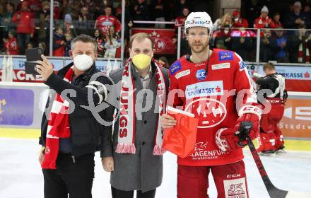 EBEL. Eishockey Bundesliga. KAC gegen	spusu Vienna Capitals. Spieler des Abends Paul Postma (KAC). Klagenfurt, am 20.3.2022.
Foto: Kuess
www.qspictures.net

---
pressefotos, pressefotografie, kuess, qs, qspictures, sport, bild, bilder, bilddatenbank