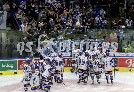 EBEL. Eishockey Bundesliga. VSV gegen Hydro Fehervar AV 19.  Jubel (VSV). Villach, am 24.3.2022.
Foto: Kuess
www.qspictures.net
---
pressefotos, pressefotografie, kuess, qs, qspictures, sport, bild, bilder, bilddatenbank