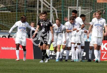 Fussball Bundesliga. Meistergruppe. WAC gegen SK Puntigamer Sturm Graz.  Torjubel  (Graz). Wolfsberg, am 3.4.2022.
Foto: Kuess
www.qspictures.net
---
pressefotos, pressefotografie, kuess, qs, qspictures, sport, bild, bilder, bilddatenbank