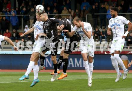 Fussball Bundesliga. Meistergruppe. WAC gegen SK Puntigamer Sturm Graz.  Tai Baribo, Luka Lochshvili (WAC),  Rasmus Winther Hoejlund, Jon Gorenc Stankovic (Graz). Wolfsberg, am 3.4.2022.
Foto: Kuess
www.qspictures.net
---
pressefotos, pressefotografie, kuess, qs, qspictures, sport, bild, bilder, bilddatenbank