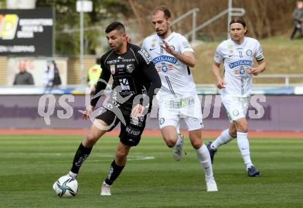Fussball Bundesliga. Meistergruppe. WAC gegen SK Puntigamer Sturm Graz.  Tai Baribo, (WAC),  Jon Gorenc Stankovic  (Graz). Wolfsberg, am 3.4.2022.
Foto: Kuess
www.qspictures.net
---
pressefotos, pressefotografie, kuess, qs, qspictures, sport, bild, bilder, bilddatenbank