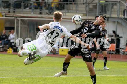 Fussball Bundesliga. Meistergruppe. WAC gegen SK Puntigamer Sturm Graz.  Tai Taribo, (WAC), David Affengruber   (Graz). Wolfsberg, am 3.4.2022.
Foto: Kuess
www.qspictures.net
---
pressefotos, pressefotografie, kuess, qs, qspictures, sport, bild, bilder, bilddatenbank