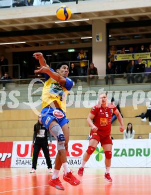 Volleyball. Austrian Volley League Men. SK Zadruga Aich/Dob gegen VCA Amstetten NOE.  Ludegards Gomes Gama Andre Luis (Aich). Bleiburg, 2.4.2022.
Foto: Kuess
www.qspictures.net
---
pressefotos, pressefotografie, kuess, qs, qspictures, sport, bild, bilder, bilddatenbank