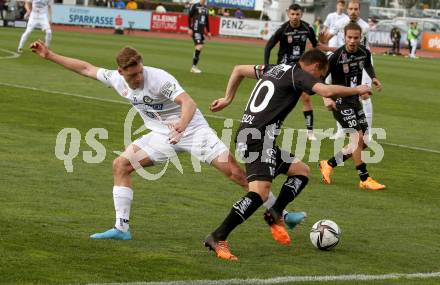 Fussball Bundesliga. Meistergruppe. WAC gegen SK Puntigamer Sturm Graz.  Michael Liendl, (WAC), Alexander Prass   (Graz). Wolfsberg, am 3.4.2022.
Foto: Kuess
www.qspictures.net
---
pressefotos, pressefotografie, kuess, qs, qspictures, sport, bild, bilder, bilddatenbank
