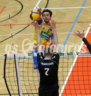 Volleyball. Austrian Volley League Men. SK Zadruga Aich/Dob gegen VCA Amstetten NOE. Xander Ketrzynski,   (Aich). Bleiburg, 2.4.2022.
Foto: Kuess
www.qspictures.net
---
pressefotos, pressefotografie, kuess, qs, qspictures, sport, bild, bilder, bilddatenbank