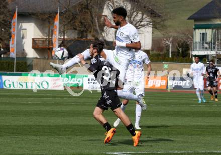 Fussball Bundesliga. Meistergruppe. WAC gegen SK Puntigamer Sturm Graz.  Matthaeus Taferner,  (WAC), Gregory Wuethrich  (Graz). Wolfsberg, am 3.4.2022.
Foto: Kuess
www.qspictures.net
---
pressefotos, pressefotografie, kuess, qs, qspictures, sport, bild, bilder, bilddatenbank