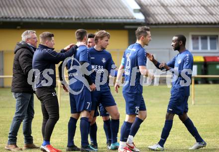 Fussball. 1. Klasse B. Rothenthurn gegen Velden. Torjubel  Anel Mujkic, (Velden).  Rothenthurn, 3.4.2022.
Foto: Kuess
---
pressefotos, pressefotografie, kuess, qs, qspictures, sport, bild, bilder, bilddatenbank