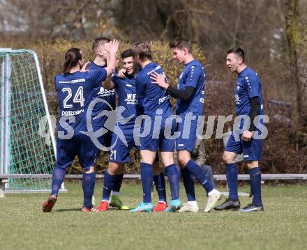 Fussball. 1. Klasse B. Rothenthurn gegen Velden.  Torjubel Dardan Kameraj
  (Velden).  Rothenthurn, 3.4.2022.
Foto: Kuess
---
pressefotos, pressefotografie, kuess, qs, qspictures, sport, bild, bilder, bilddatenbank