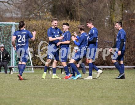Fussball. 1. Klasse B. Rothenthurn gegen Velden.  Torjubel Dardan Kameraj
  (Velden).  Rothenthurn, 3.4.2022.
Foto: Kuess
---
pressefotos, pressefotografie, kuess, qs, qspictures, sport, bild, bilder, bilddatenbank