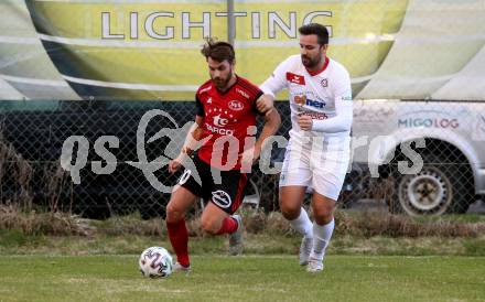 Fussball Karntner Liga. St. Jakob gegen Maria Saal.  Jakob Orgonyi (St. Jakob),  Matic Zupanc (Maria Saal). St. Jakob im Rosental, am 8.4.2022.
Foto: Kuess
---
pressefotos, pressefotografie, kuess, qs, qspictures, sport, bild, bilder, bilddatenbank