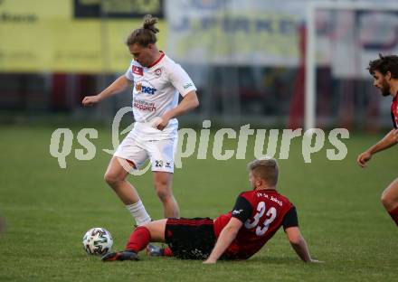 Fussball Karntner Liga. St. Jakob gegen Maria Saal. Jakob Orgonyi  (St. Jakob), Daniel Wernig  (Maria Saal). St. Jakob im Rosental, am 8.4.2022.
Foto: Kuess
---
pressefotos, pressefotografie, kuess, qs, qspictures, sport, bild, bilder, bilddatenbank