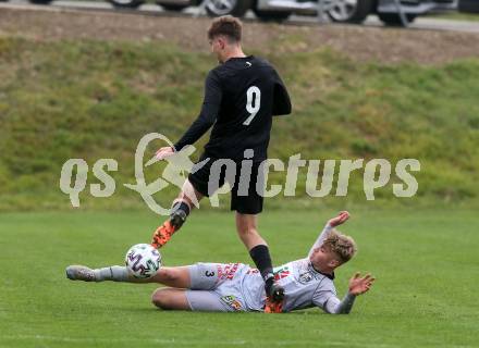 Fussball Regionalliga. WAC Amateure gegen Sturm Graz II. Marcel Pejic  (WAC Amateure),  Moritz Wels (Sturm Graz). St. Andrae, am 9.4.2022.
Foto: Kuess
---
pressefotos, pressefotografie, kuess, qs, qspictures, sport, bild, bilder, bilddatenbank