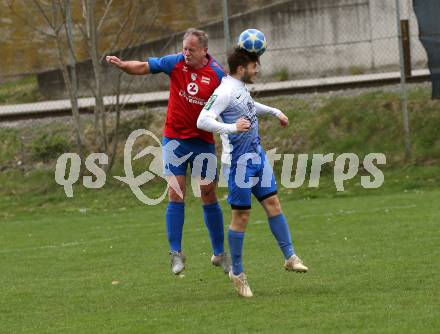 Fussball. 2. Klasse C.  Frantschach gegen Kraig. Gerhard Stocker  (Frantschach),   Nico Benito Holzer (Kraig). Frantschach, 10.4.2022.
Foto: Kuess 
---
pressefotos, pressefotografie, kuess, qs, qspictures, sport, bild, bilder, bilddatenbank