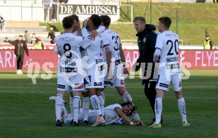 Fussball Bundesliga. Meistergruppe. WAC gegen Austria Klagenfurt. Jubel   (Klagenfurt). Wolfsberg, am 17.4.2022.
Foto: Kuess
www.qspictures.net
---
pressefotos, pressefotografie, kuess, qs, qspictures, sport, bild, bilder, bilddatenbank