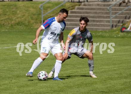 Fussball. Regionalliga. WAC Amateure gegen Treibach. Paolo Jager (WAC Amat.),   Vahid Muharemovic (Treibach). St. Andrae, 30.4.2022.
Foto: Kuess
www.qspictures.net
---
pressefotos, pressefotografie, kuess, qs, qspictures, sport, bild, bilder, bilddatenbank