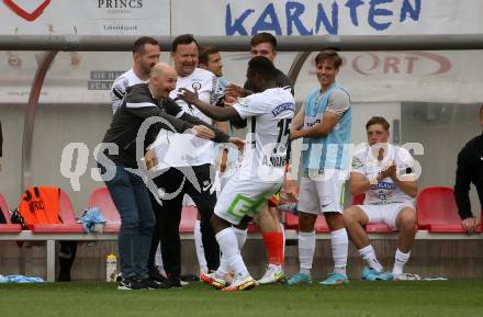 Fussball Bundesliga. Play-off. SK Austria Klagenfurt gegen SK Sturm Graz.  Torjubel Niangbo Dogbole Franck Anderson  (Graz). Klagenfurt, am 8.5.2022.
Foto: Kuess
www.qspictures.net
---
pressefotos, pressefotografie, kuess, qs, qspictures, sport, bild, bilder, bilddatenbank
