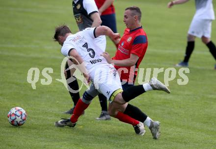Fussball. 2. Klasse A. Baldramsdorf gegen Sachsenburg Kickers.    Johannes Georg Rogl (Baldramsdorf),  Alexander Hackl  (Sachsenburg Kickers). Baldramsdorf, 30.4.2022.
Foto: Kuess 
---
pressefotos, pressefotografie, kuess, qs, qspictures, sport, bild, bilder, bilddatenbank