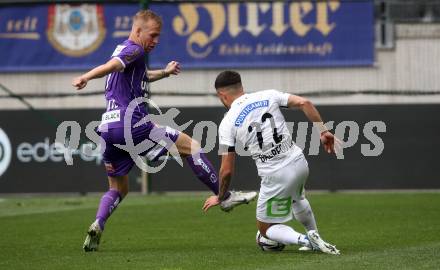 Fussball Bundesliga. Play-off. SK Austria Klagenfurt gegen SK Sturm Graz.  Florian Jaritz,  (Klagenfurt), Jusuf Gazibegovic  (Graz). Klagenfurt, am 8.5.2022.
Foto: Kuess
www.qspictures.net
---
pressefotos, pressefotografie, kuess, qs, qspictures, sport, bild, bilder, bilddatenbank