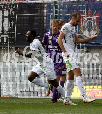 Fussball Bundesliga. Play-off. SK Austria Klagenfurt gegen SK Sturm Graz.  Torjubel Niangbo Dogbole Franck Anderson  (Graz). Klagenfurt, am 8.5.2022.
Foto: Kuess
www.qspictures.net
---
pressefotos, pressefotografie, kuess, qs, qspictures, sport, bild, bilder, bilddatenbank