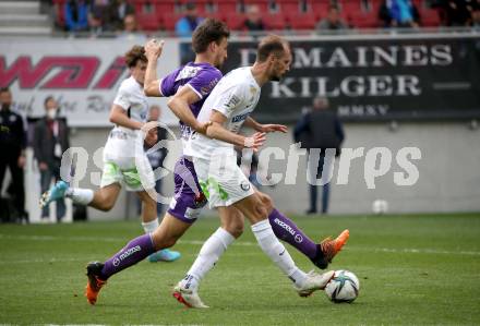 Fussball Bundesliga. Play-off. SK Austria Klagenfurt gegen SK Sturm Graz.  Thorsten Mahrer, (Klagenfurt),  Jon Gorenc Stankovic  (Graz). Klagenfurt, am 8.5.2022.
Foto: Kuess
www.qspictures.net
---
pressefotos, pressefotografie, kuess, qs, qspictures, sport, bild, bilder, bilddatenbank