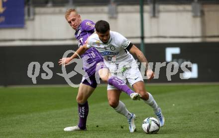 Fussball Bundesliga. Play-off. SK Austria Klagenfurt gegen SK Sturm Graz.  Florian Jaritz,  (Klagenfurt), Jusuf Gazibegovic  (Graz). Klagenfurt, am 8.5.2022.
Foto: Kuess
www.qspictures.net
---
pressefotos, pressefotografie, kuess, qs, qspictures, sport, bild, bilder, bilddatenbank