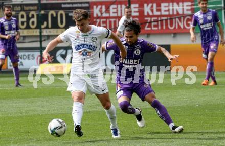 Fussball Bundesliga. Play-off. SK Austria Klagenfurt gegen SK Sturm Graz.  Maximiliano Moreira Romero, (Klagenfurt),  Ivan Ljubic   (Graz). Klagenfurt, am 8.5.2022.
Foto: Kuess
www.qspictures.net
---
pressefotos, pressefotografie, kuess, qs, qspictures, sport, bild, bilder, bilddatenbank