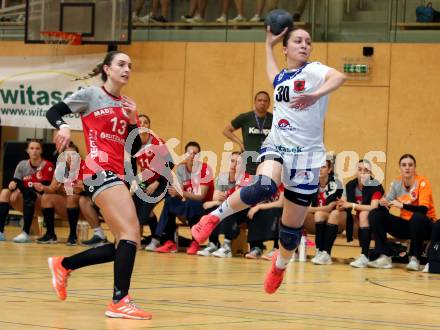 Handball Frauen. SC witasek Ferlach/Feldkirchen gegen WAT Atzgersdorf. Lena Ljubic,  (Ferlach/Feldkirchen),  Kristina Dramac (Atzgersdorf). Ferlach, am 11.5.2022.
Foto: Kuess
---
pressefotos, pressefotografie, kuess, qs, qspictures, sport, bild, bilder, bilddatenbank